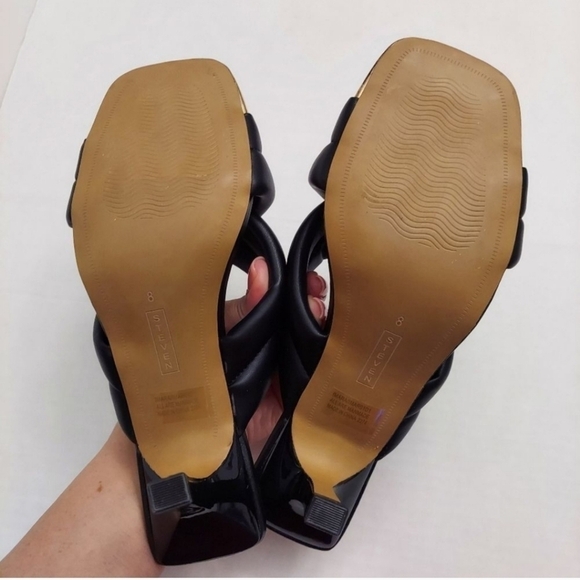 STEVEN NEW YORK Imara Heeled Slip On Black Sandals - Picture 9 of 11